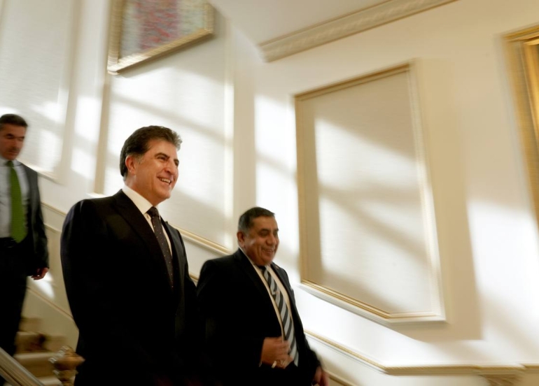 سه‌رۆك نێچيرڤان بارزانى له‌گه‌ڵ لۆرد ئه‌حمه‌د وه‌زيرى ده‌وڵه‌تى به‌ريتانيا كۆبووه‌وه‌‏