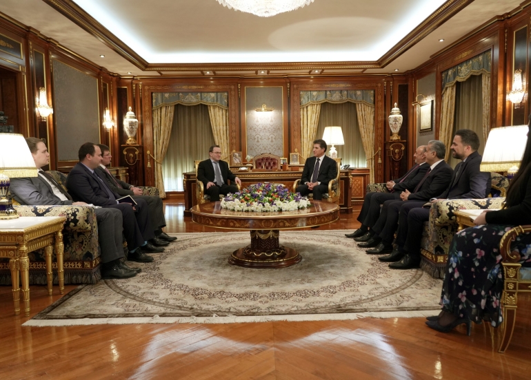 سه‌رۆك نێچيرڤان بارزانى پێشوازى له‌ باڵيۆزى ڕووسيا كرد