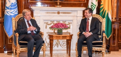 مەسرور بارزانی، سەرۆکی حکوومەتی هەرێمی کوردستان، لە شاری هەولێر پێشوازی لەئەنتۆنیۆ گۆتێرێش، سکرتێری گشتیی نەتەوە یەکگرتووەکان کرد.