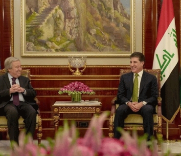 سه‌رۆك نێچيرڤان بارزانى و سكرتێرى گشتيى ‏UN‏ كۆبوونه‌وه‌‏