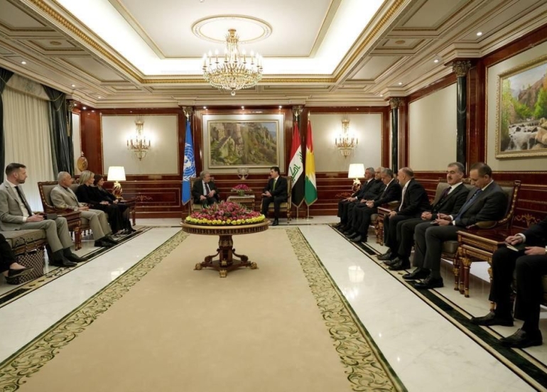 سه‌رۆك نێچيرڤان بارزانى و سكرتێرى گشتيى ‏UN‏ كۆبوونه‌وه‌‏