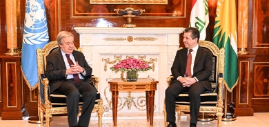 رئيس حكومة إقليم كوردستان يجتمع مع الأمين العام للأمم المتحدة