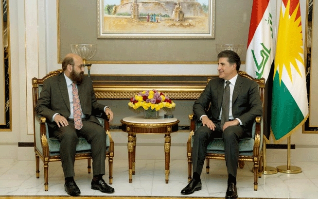 سه‌رۆك نێچيرڤان بارزانى پێشوازى له‌ ميرى ئێزدييان كرد