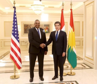 نێچیرڤان بارزانی، سەرۆکی هەرێمی کوردستان پێشوازیی لە وەزیری بەرگریی ئەمریکا کرد