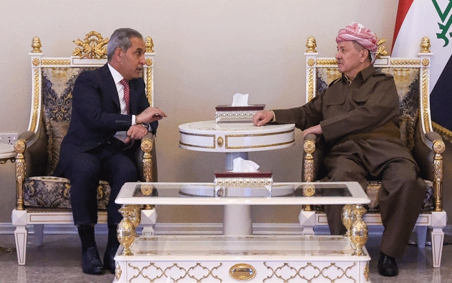 سەرۆک بارزانی لەگەڵ سەرۆکی ئەنجوومەنی باڵای دادوەریی عێراق کۆبۆوە