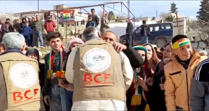 أهالي عفرين يستقبلون فرق ‹بارزاني الخيرية› بالزغاريد