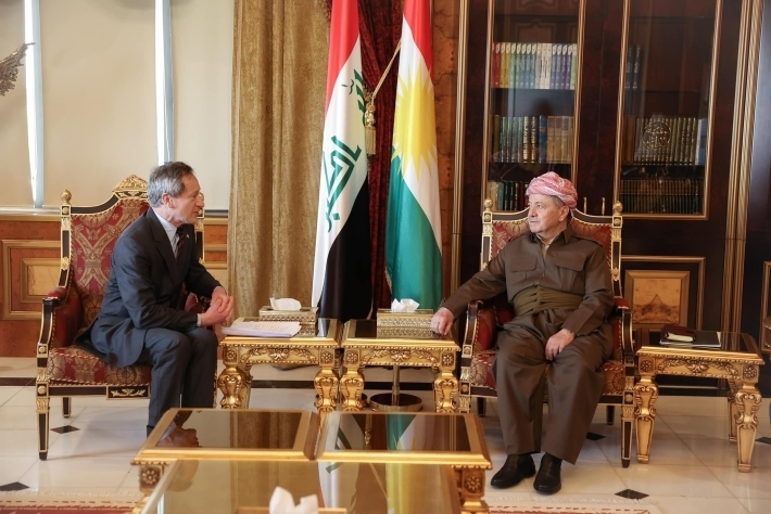 Serok Barzanî pêşwazî li şandeke Federasyona Cengawerên Dêrîn ên Franseyê kir