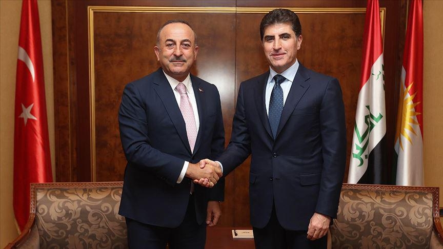 President Nechirvan Barzani receives a congratulatory Nawroz letter from the Foreign Minister of Turkey