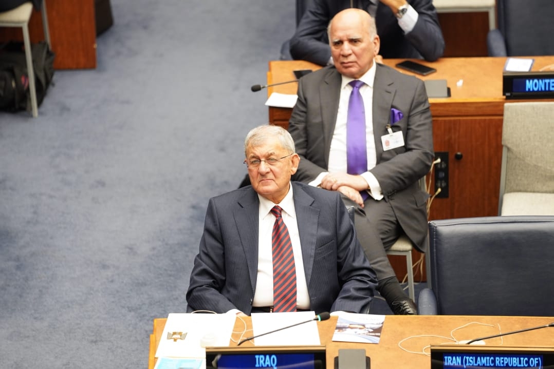 من نيويورك.. الرئيس العراقي يدعو إلى إدارة مشتركة لموارد المياه