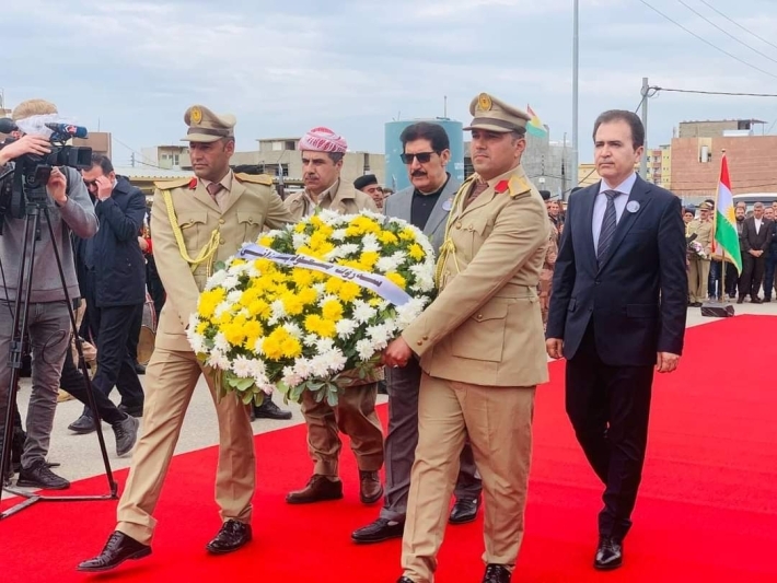 بمشاركة ممثل الرئيس بارزاني ..تشييع جثمان البيشمركة محمد خالد بوسلي