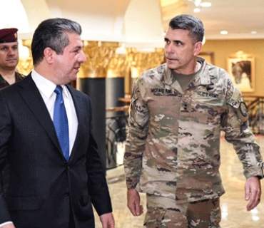 سه‌رۆكوه‌زیران مەسرور بارزانی، پێشوازی لە جەنەراڵ ماتیۆ ماکفەرلین فەرماندەی گشتیی هێزەکانی هاوپەیمانان لە عێراق و سووریا کرد.