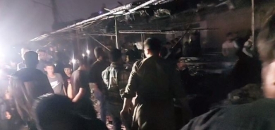 حريق كبير بسوق تجاري في أربيل