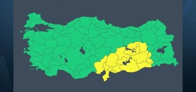 Amed û Êlih jî di nav de li 15 bajaran hişyariya 'zer'