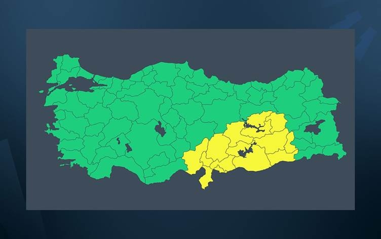 Amed û Êlih jî di nav de li 15 bajaran hişyariya 'zer'