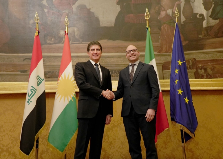 سه‌رۆكى هه‌رێمى كوردستان له‌گه‌ڵ سه‌رۆكى په‌رله‌مانى ئيتاليا كۆده‌بێته‌وه‌