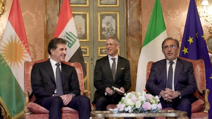 Serokê Herêma Kurdistanê ligel Serokê Senatoya Îtalyayê û Serokwezîrê Vatîkanê civiya