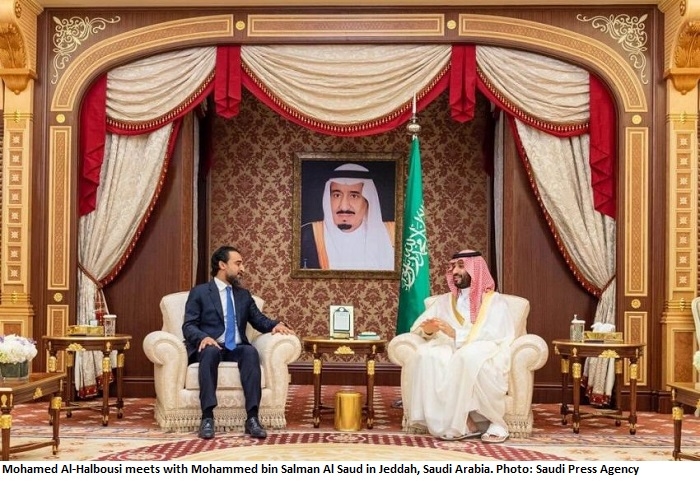 Iraqi Parliament Speaker meets with Saudi Crown Prince in Jeddah to discuss bilateral ties
