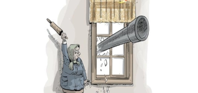 كاریكاتێر:ئەم كاریكاتێرە كە باس لە كاریگەریی جەنگ لەسەر خەڵكی