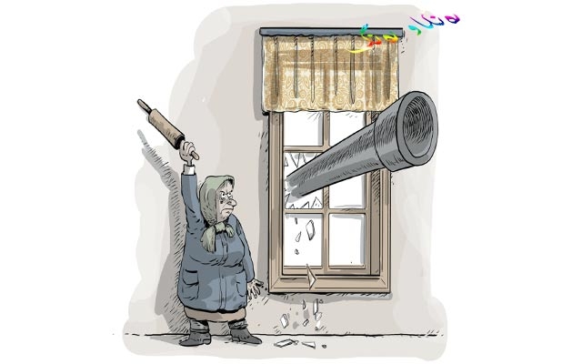 كاریكاتێر:ئەم كاریكاتێرە كە باس لە كاریگەریی جەنگ لەسەر خەڵكی