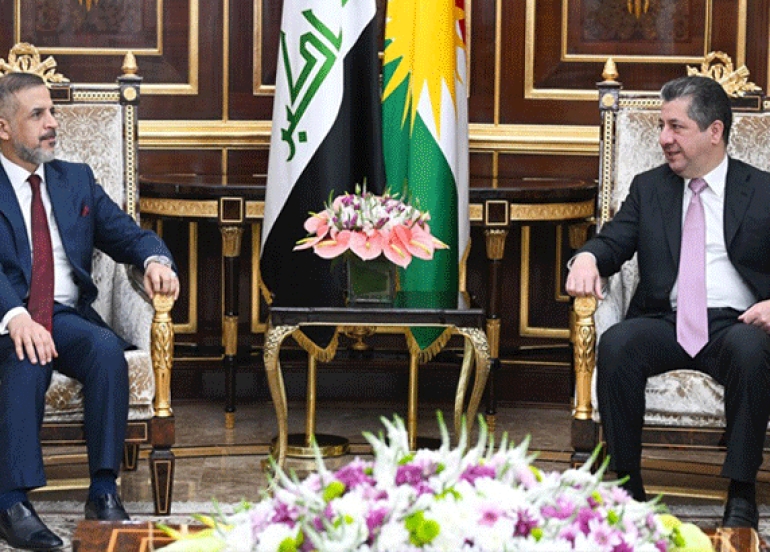 سەرۆکوەزیران مەسرور بارزانی پێشوازی لە جێگری سەرۆک وەزیران و وەزیری پلاندانانی حکومەتی عێراق دەکات