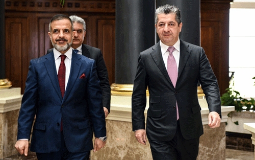 سەرۆکوەزیران مەسرور بارزانی پێشوازی لە جێگری سەرۆک وەزیران و وەزیری پلاندانانی حکومەتی عێراق دەکات