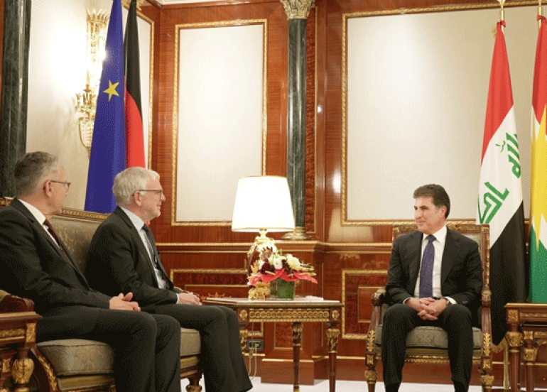 نێچيرڤان بارزانى له‌گه‌ڵ شاندێكى باڵاى ئه‌ڵمانى كۆبووه‌وه‌