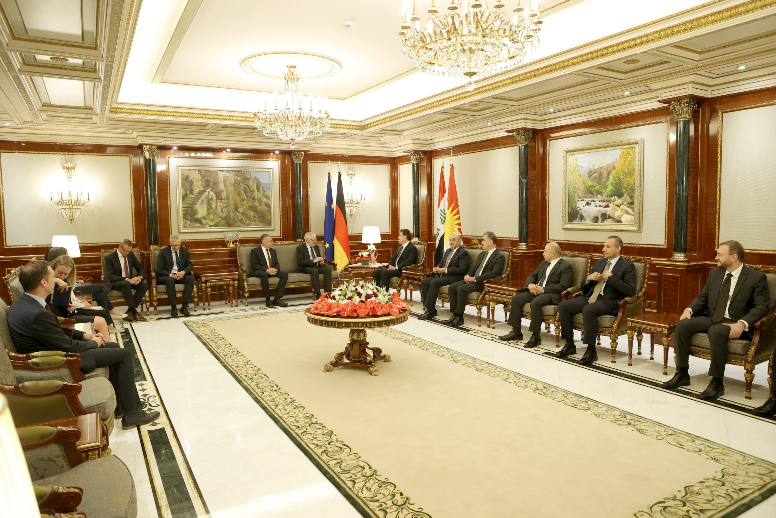 President Nechirvan Barzani meets with a high-level delegation from Germany