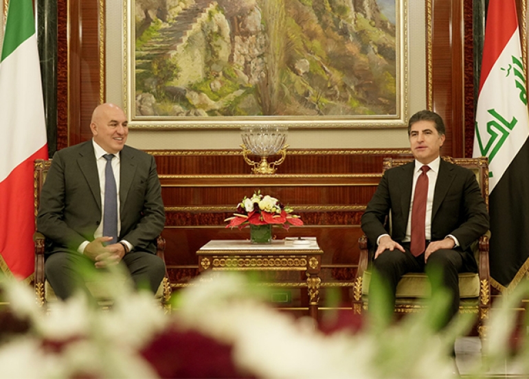 سه‌رۆكى هه‌رێمى كوردستان له‌گه‌ڵ وه‌زيرى به‌رگريى ئيتاليا كۆبووه‌وه‌