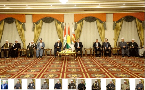 زانایانی ئایینی لە بارەی دیدارەكەی سەرۆك هەرێم:     ڕێزگرتن لە زانایانی ئایینی بەشێكە لە ڕێبازی مەلا مستەفا بارزانی