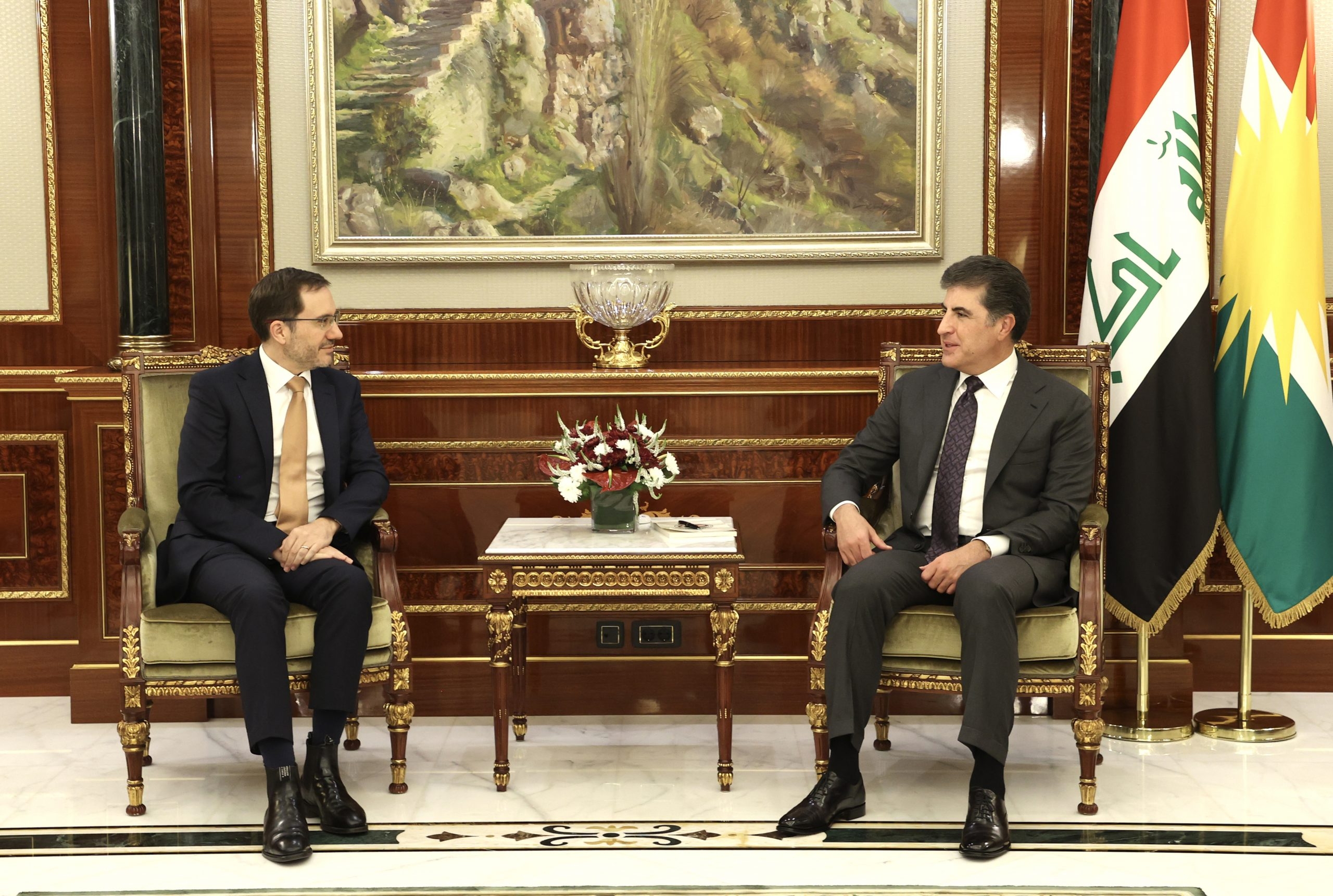 Kurdistan Region President and UK Ambassador discuss Erbil-Baghdad relations, internal situation, and Sinjar status