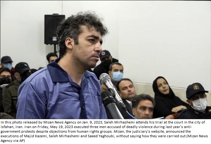 Iran executes 3 men over violence during last year’s anti-government protests