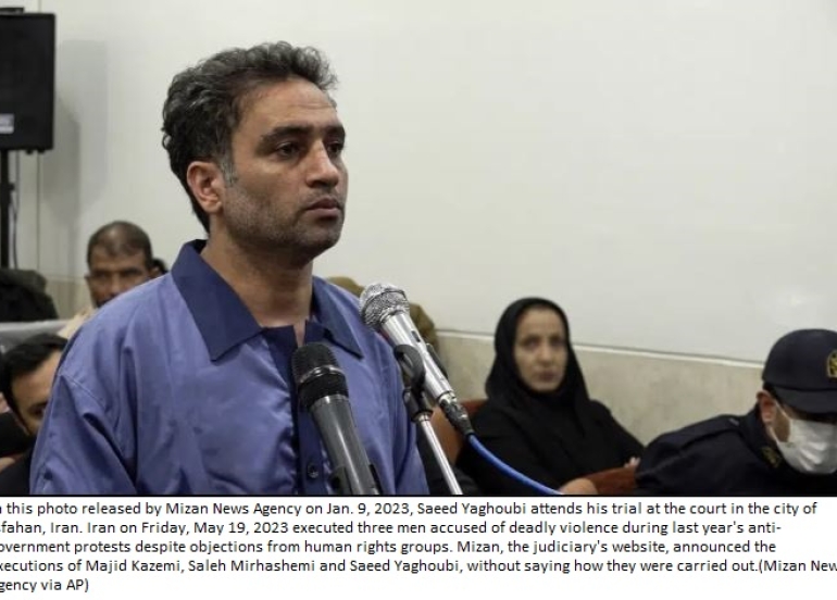 Iran executes 3 men over violence during last year’s anti-government protests