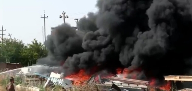 اندلاع حريق قرب المنطقة الصناعية الشمالية بأربيل