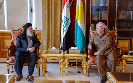 سەرۆك بارزانی پێشوازی لە شاندێكی باڵای بزووتنەوەی ئیسلامیی كوردستان دەكات