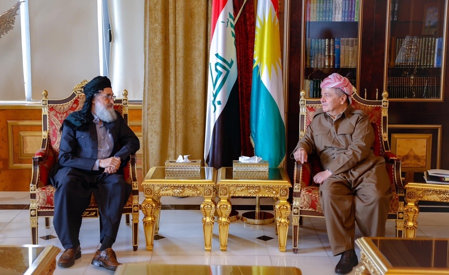 Serok Barzanî û şandeke tevgera îslamiya Kurdistanê civiyan