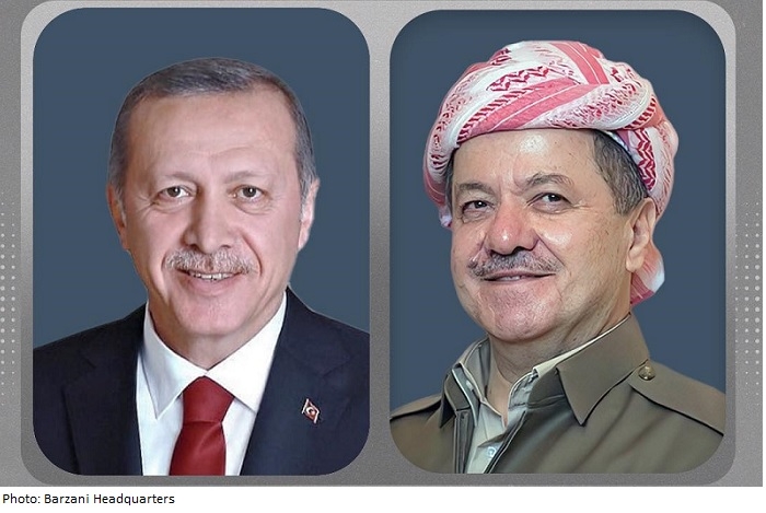Kurdish Leader Masoud Barzani Extends Congratulations to Recep Tayyip Erdogan on Turkish Presidency