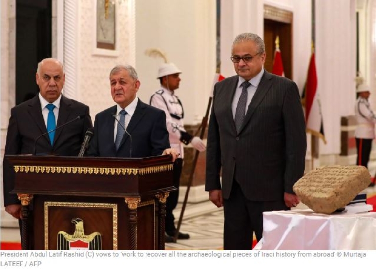 Iraq unveils ancient stone tablet returned by Italy