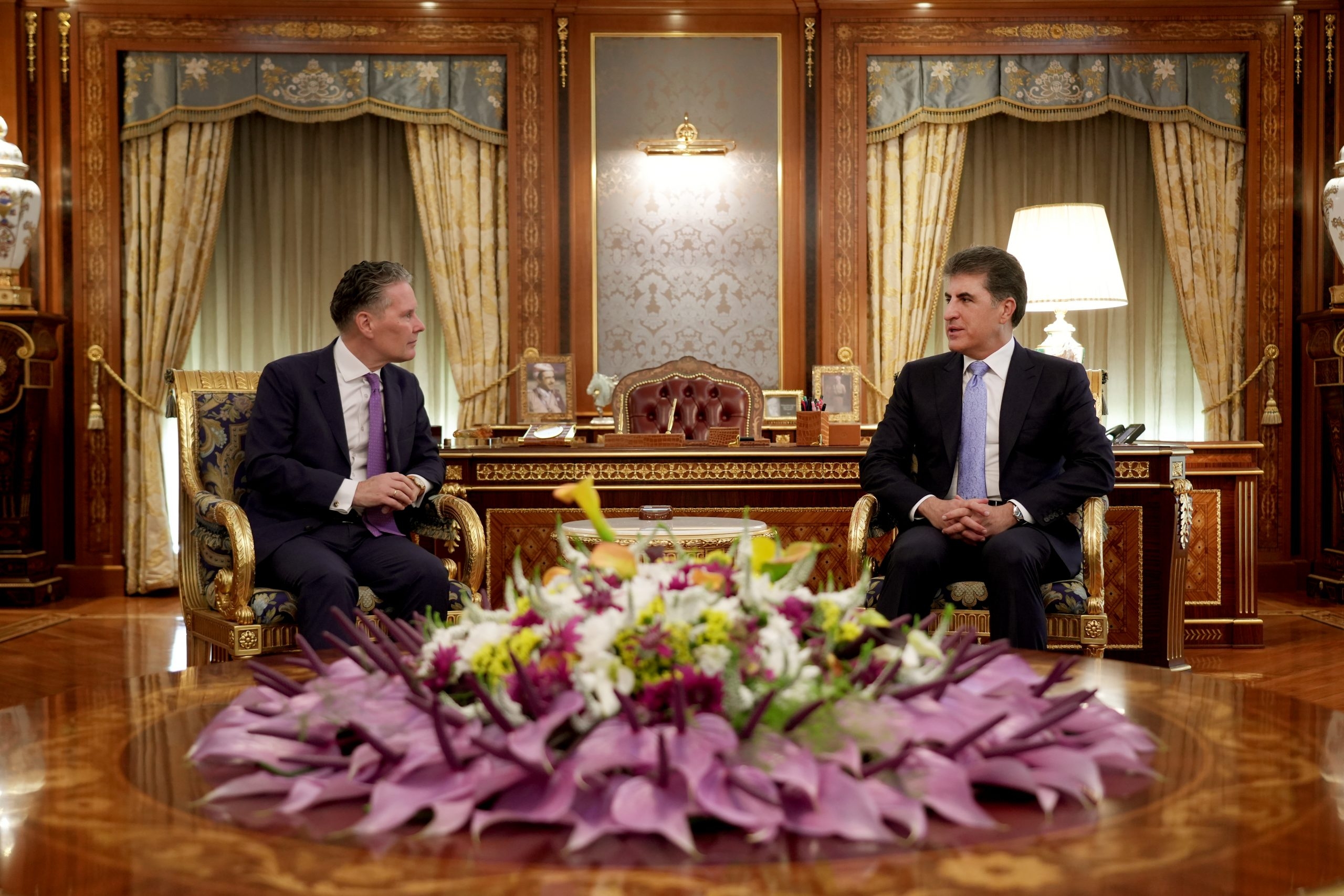 President Nechirvan Barzani receives the Ambassador of the Netherlands