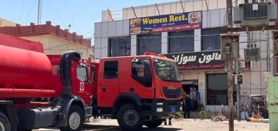 اندلاع حريق كبير بأشهر مراكز التجميل في خانقين