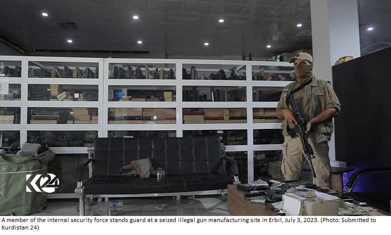 Security Forces Raid Illegal Gun Manufacturing Site in Erbil