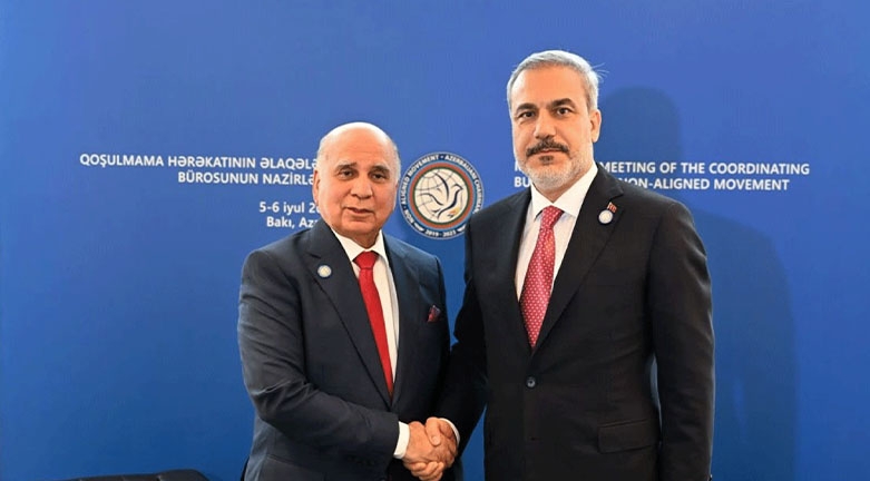 Fuad Husên û Hakan Fîdan Konferansa Sêyem a Bexdayê ya Navdewletî bo Hevkarî û Hevbeşiyê gotûbêj kirin