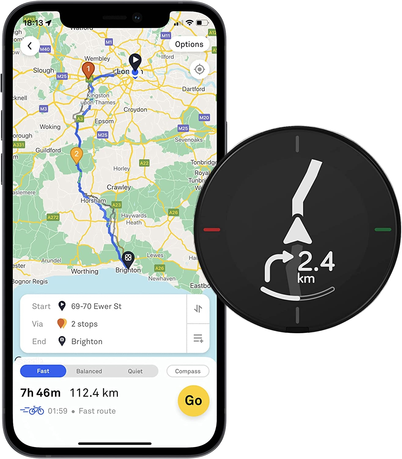 دۆزەرەوەی رێگا وGPS بۆ پایسكل