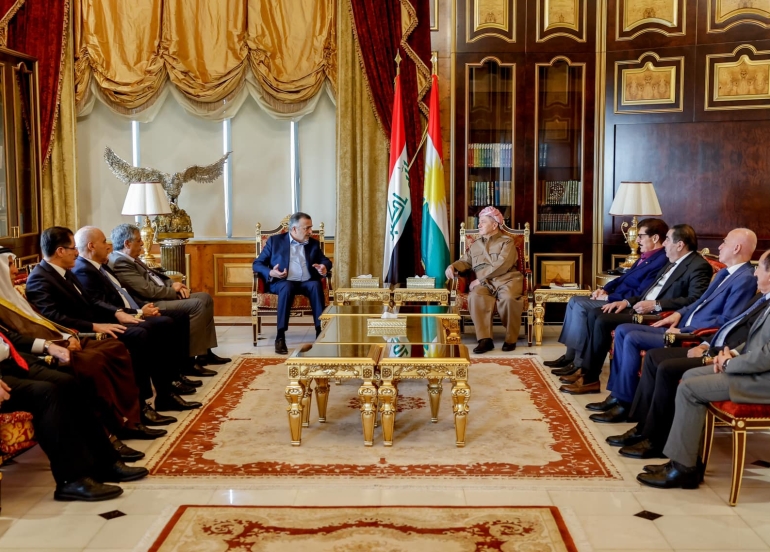 سەرۆک بارزانی پێشوازی لە شاندێکی باڵای هاوپەیمانیی یەکگرتووی ئەنبار دەکات