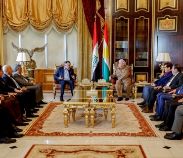 سەرۆک بارزانی پێشوازی لە شاندێکی باڵای هاوپەیمانیی یەکگرتووی ئەنبار دەکات