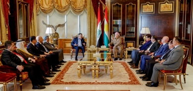 سەرۆک بارزانی پێشوازی لە شاندێکی باڵای هاوپەیمانیی یەکگرتووی ئەنبار دەکات