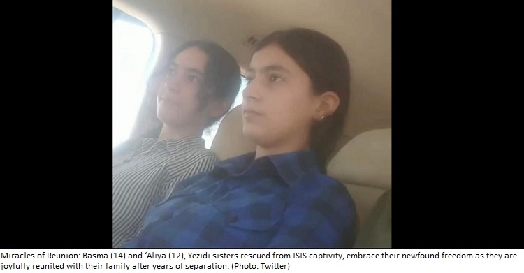 Two Abducted Yezidi Girls Rescued from ISIS, Reunited with Family