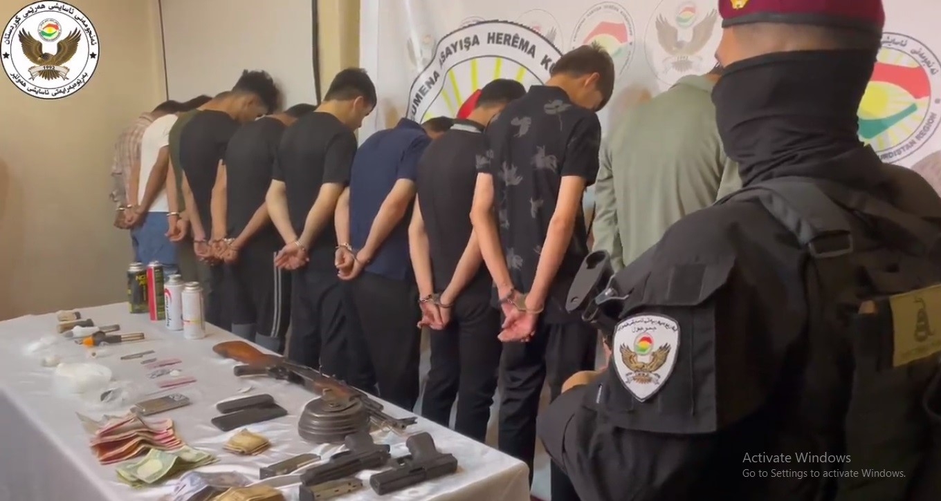 عصابة تجارة مخدرات بقبضة آسايش أربيل