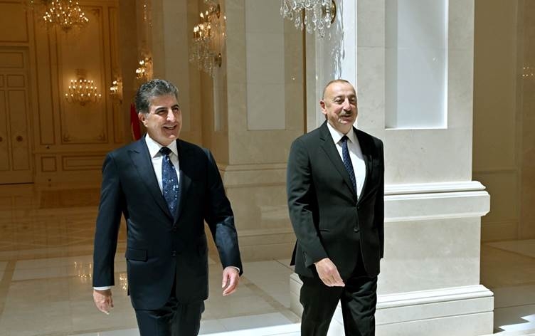 نيجيرفان بارزاني وعلييف يؤكدان على أهمية افتتاح قنصلية أذربيجانية بإقليم كوردستان