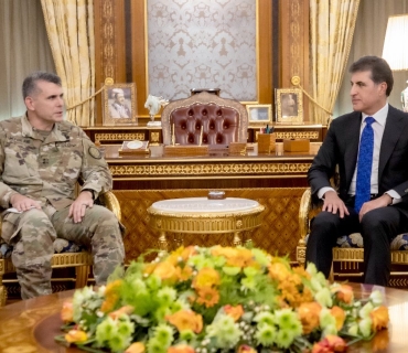 سه‌رۆكی هه‌رێمی كوردستان پێشوازی له‌ فه‌رمانده‌ی هێزی هاوپه‌یمانان له‌ عێراق و سووریا ده‌كات