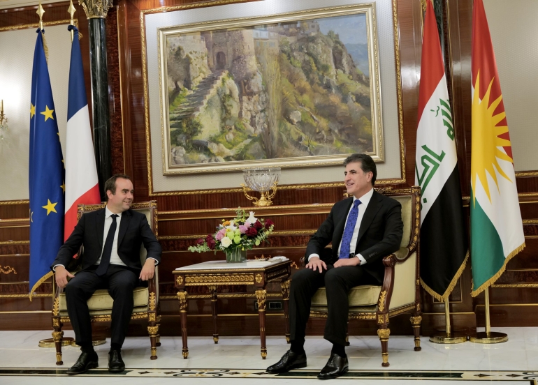 سه‌رۆكی هه‌رێمی كوردستان پێشوازی له‌ وه‌زیری هێزه‌ چه‌كداره‌كانی فه‌ره‌نسا ده‌كات